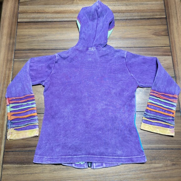 India Boutique Full Zip Hooded Girls Jacket Boho Style - Size Large - Picture 3 of 5